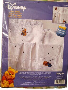 Vintage NOS Disney Winnie the Pooh Baby Afghan Counted Cross Stitch Kit Janlynn